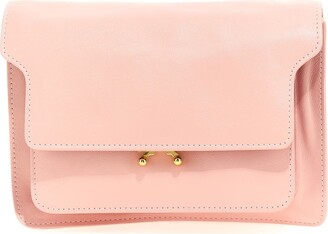 Trunk Medium Leather Shoulder Bag in Pink - Marni