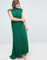 Thumbnail for your product : TFNC Plus Wedding Flutter Sleeve Fitted Maxi Dress In Chiffon