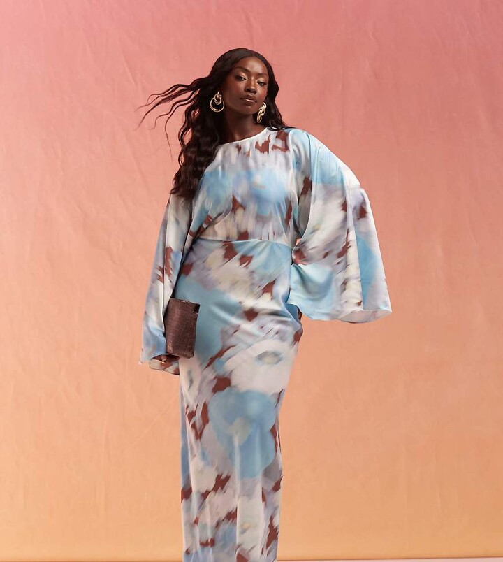 Wrap Dress Asos Design Curve Kimono Pleated Maxi Dress Asos Design