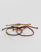 Thumbnail for your product : ASOS Faux Leather Bracelet Pack In Brown And Rust