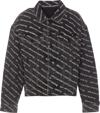 ジャケット Alexander Wang ALL OVER LOGO DENIM JACKET Alexander Wang All Over Logo Denim Jacket - ShopStyle