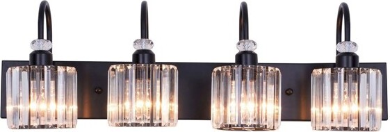 HomLux HOMLUXModern4-LightBathroomWallLightFixtureGlassOverMirrorVanityLightRound