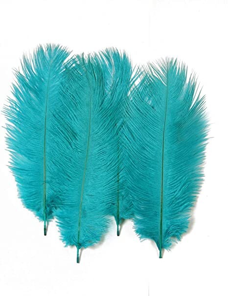 Ostrich Feathers 12-14inch Sky Blue Ostrich Feathers Plume for Wedding Centerpieces Home Vase Decoration per Pack of 10