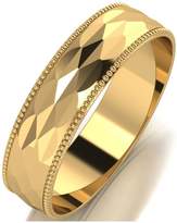 Thumbnail for your product : Love GOLD 9ct Gold Patterned 5mm D Shaped Wedding Band
