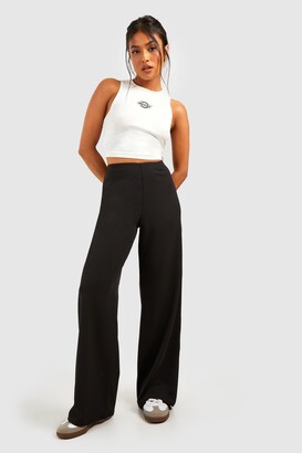 SLIM-SATION Petite Pull on Solid Knit Easy Fit Ankle Pants for Women