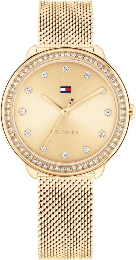 Tommy Hilfiger Women's Quartz Gold-Tone Stainless Steel Mesh Watch 32mm