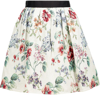Raoul Metallic cotton-blend jacquard mini skirt