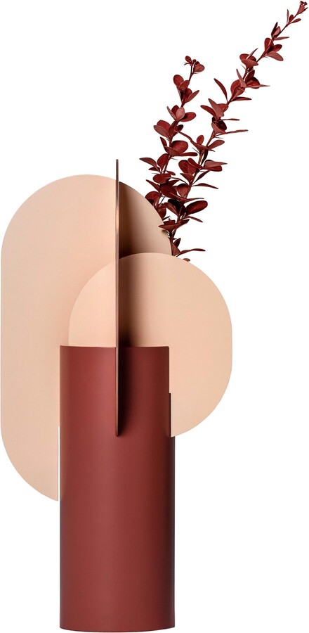Contemporary Metal Vase 'ekster Cs7' By Noom, Copper And Steel