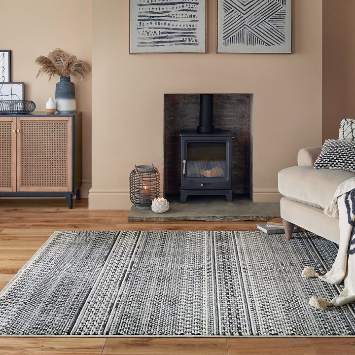 Dunelm Parker Rug Black/White ShopStyle