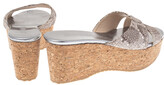 Thumbnail for your product : Jimmy Choo Grey Python Embossed Leather Wedge Sandals Size 37.5