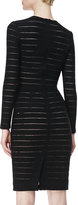 Thumbnail for your product : L'Agence Fitted Sheer-Stripe Dress