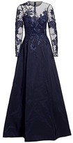 Thumbnail for your product : Teri Jon by Rickie Freeman Illusion Ball Gown