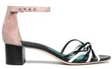 Diane Von Furstenberg Knotted Color-Block Leather And Suede Sandals