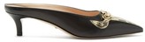 Thumbnail for your product : Gucci Zumi Elaphe-panel Leather Mules - Black