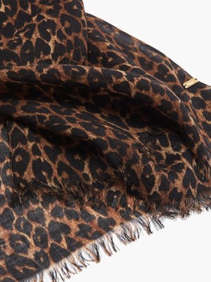 Saint Laurent Leopard-print Cashmere Scarf - Leopard