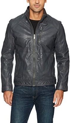 Calvin Klein Men's Leather Open Bottom Jacket