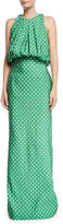 Thumbnail for your product : Sleeveless Bubble-Top A-Line Polka-Dot Evening Gown