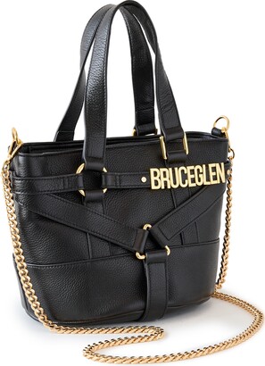 Bruceglen Logo Mini Egg Metallic Leather Hobo Bag In Fuschia