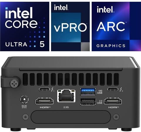 Asus NUC 15 Pro NUC15CRHV5 Barebone Mini PC - Intel Core Ultra 5 235H - 96 GB DDR5 SDRAM DDR5-5600/PC5-44800 Maximum RAM Support - W-Fi 7 - BT5.4 -...