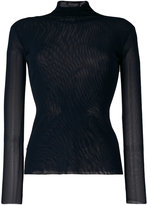 Thumbnail for your product : Twin-Set sheer fitted turtleneck sweater