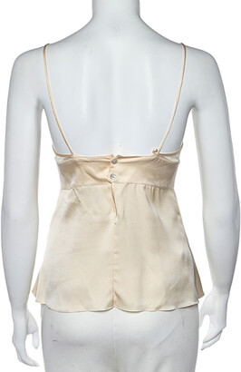 Chanel Cream Silk Sleeveless Camisole S - ShopStyle Tops