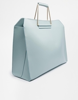Thumbnail for your product : ASOS Leather Bag with Metal Handles
