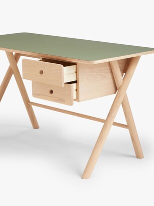 John Lewis & Partners X Frame Desk, Natural/Green