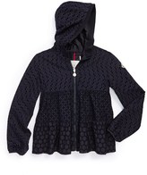Thumbnail for your product : Moncler Eyelet Embroidered Hooded Jacket (Big Girls)