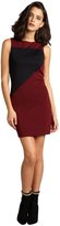 Thumbnail for your product : Wyatt Oxblood And Black Colorblock Sleeveless Stretch Knit Dress