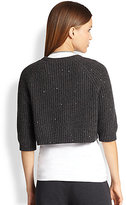 Thumbnail for your product : Brunello Cucinelli Cropped Cashmere & Silk Sequin Sweater