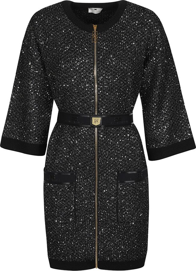Elisabetta Franchi Sequin Thread Mini-Dress