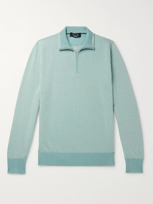 Loro Piana Striped Cashmere Half-Zip Sweater
