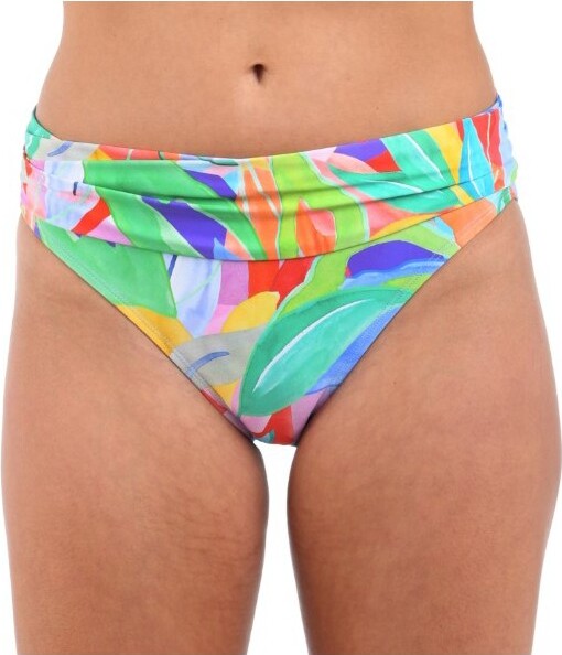 Women's La Blanca Shirred Band Hipster Swim Bottoms Contemporary 2 Tropi-flage