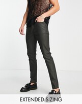 Thumbnail for your product : ASOS DESIGN skinny jeans in coated green