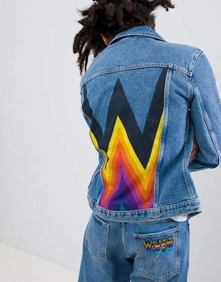 Wrangler denim jacket with rainbow w