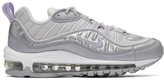 Thumbnail for your product : Nike Grey and Purple Air Max 98 Sneakers