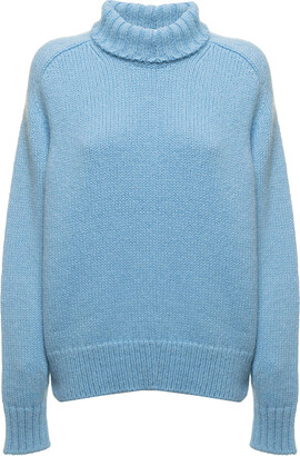 Blue Womens Clothing Jumpers and knitwear Turtlenecks Another Tomorrow Cashmere Oversized Turtleneck in Light Blue 
