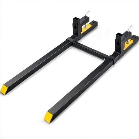 VEVOR Pallet Forks, 2000 lbs Tractor Bucket Forks, 60' Total Length Clamp on Pallet Forks with Adjustable Stabilizer bar, Heavy Duty Pallet Forks...