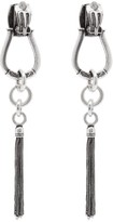 Thumbnail for your product : Etro Horseshoe Tasselled Drop Clip Earrings - Silver