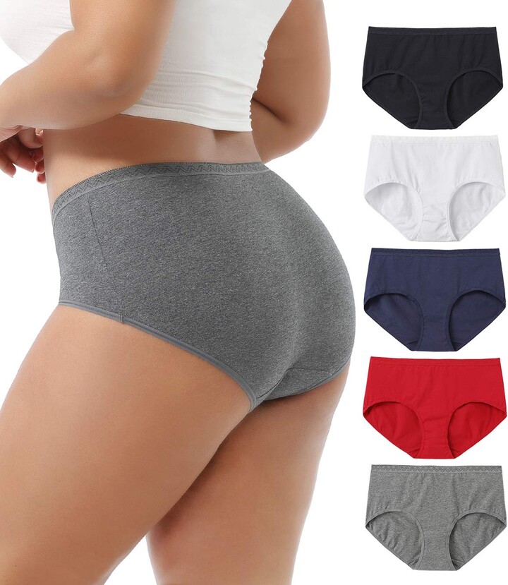 GNEPH Women Underwear Cotton Panties Plus Size Briefs Breathable
