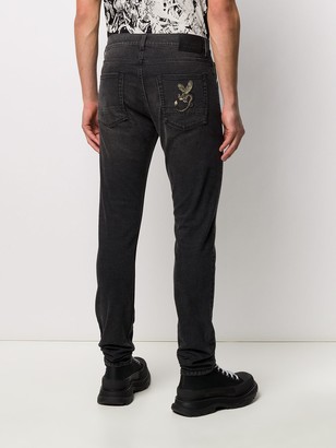 Alexander McQueen Dragon Patch Slim-Fit Jeans