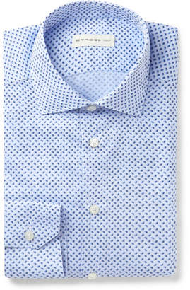 Etro Blue Slim-Fit Paisley-Print Cotton-Poplin Shirt