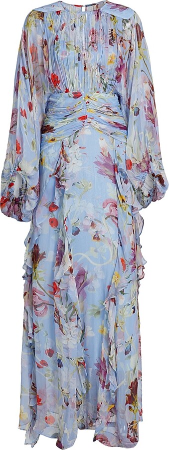 Women's Lily Flower Maxi Dress - Blue - Size 0