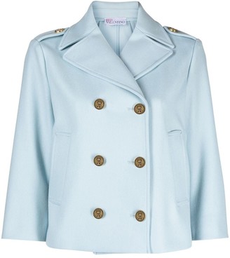 RED Valentino Double-Breasted Wool-Blend Peacoat