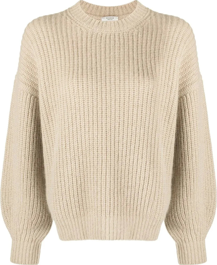 Peserico Crew-Neck Cable-Knit Jumper