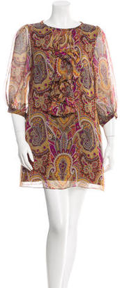 Tibi Silk Paisley Print Dress