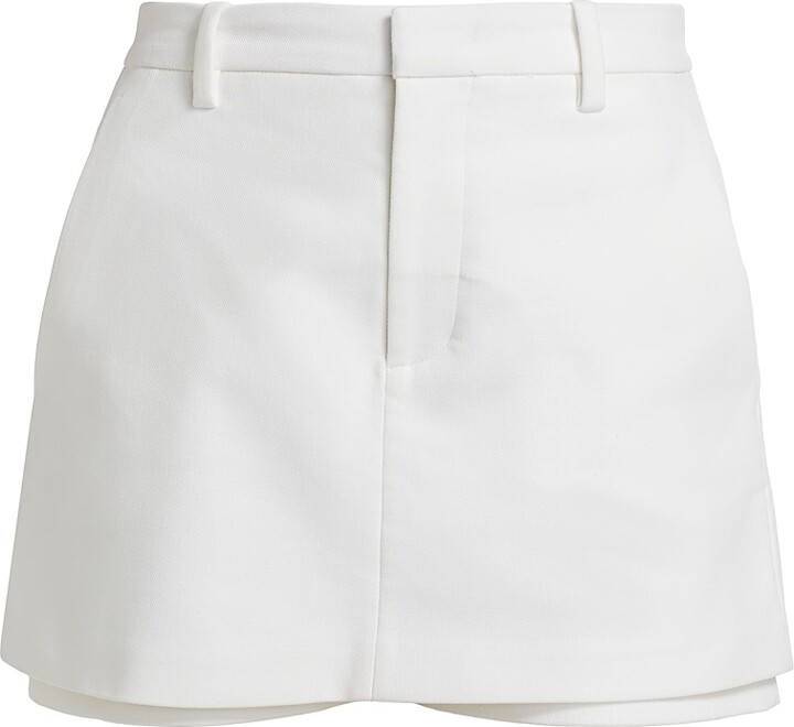Vince Women's Mid-Rise Tailored Stretch Cotton Skort - Optic White - Size 0