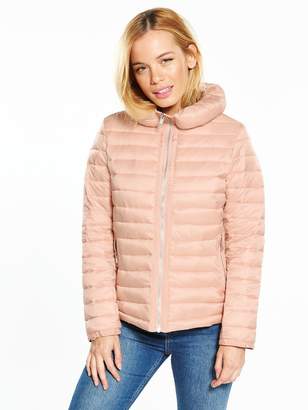 V by Very Petite Lightweight Padded Coat - Nude