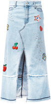 Just Cavalli - jupe en jean à patchs - women - coton/Polyester/Spandex/Elasthanne/Aluminium - 26