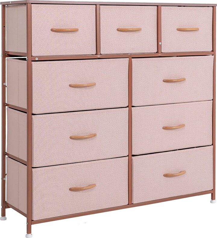 VredHom Extra Wide 9 Drawers Fabric Dresser Storage Organizer